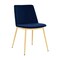 Armen Living Messina Modern Blue Velvet and Gold Metal Leg Dining Room Chairs, PK2 LCMSSIGLBLU - alternate 3